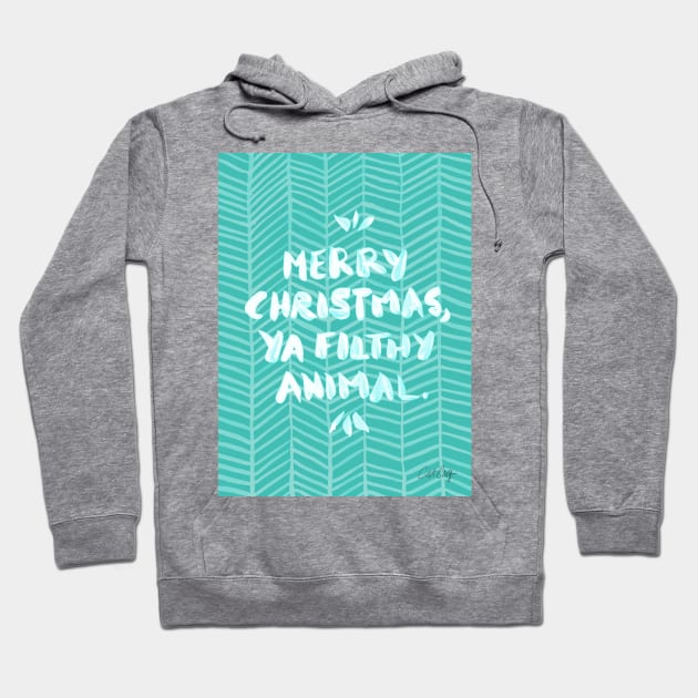 filthy animal turquoise Hoodie by CatCoq